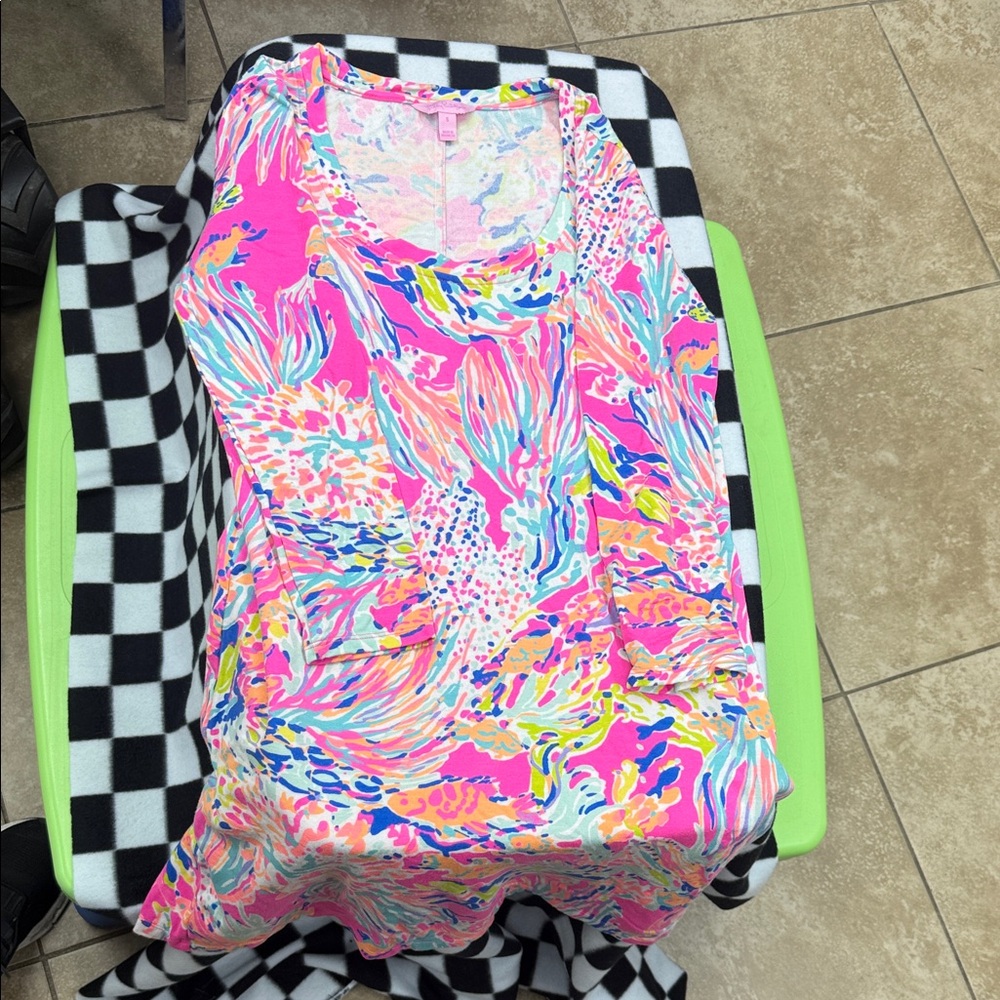 Vibrant Multicolor Patterned Dress Lilly Pulitzer long sleeve dress